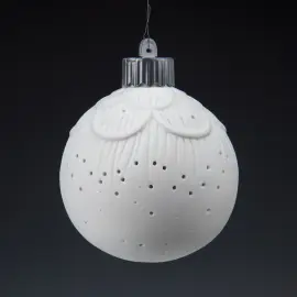 Набор фарфоровых светящихся елочных шаров со светильником "Пряничный домик"